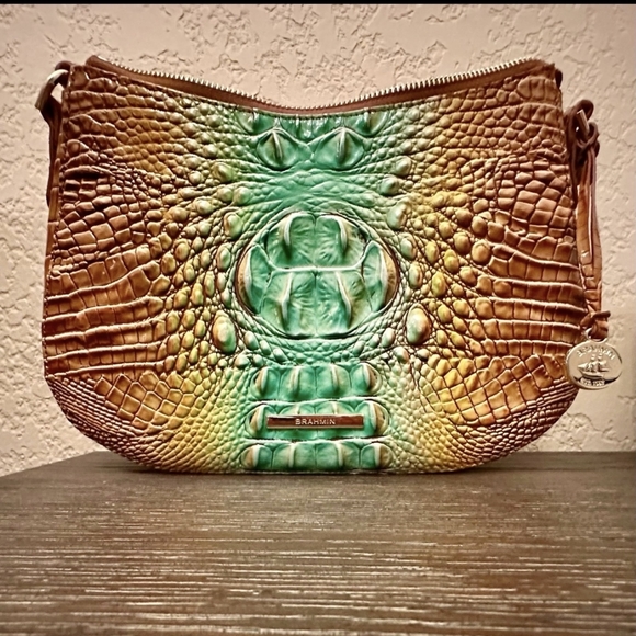⭐️Like NEW⭐️Brahmin Shayna Cactus Ombre Melbourne Genuine Leather Crossbody Bag - Picture 10 of 10